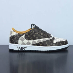 Air Jordan Louis Vuitton x Travis Scott x  Low OG SPDamier AzurBrownLV MonogramAJ1  DM7866-616