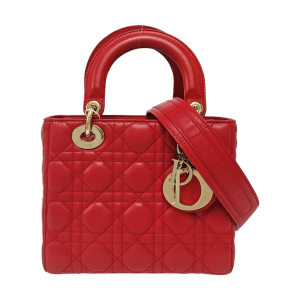 Lady Dior Quilted Lambskin Red