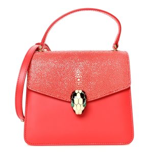 Calfskin Galuchat Serpenti Forever Crossbody Red