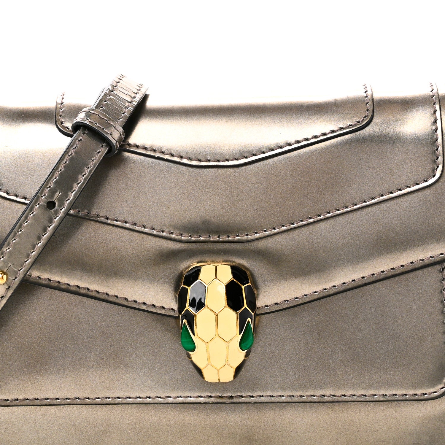 Metallic Serpenti Forever Small Shoulder Bag Silver - Image 7