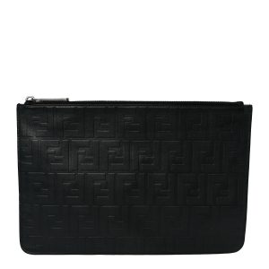Vitello Grace FF 1974 Embossed Pouch Black