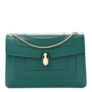 Calfskin Serpenti Forever Shoulder Bag Emerald Green
