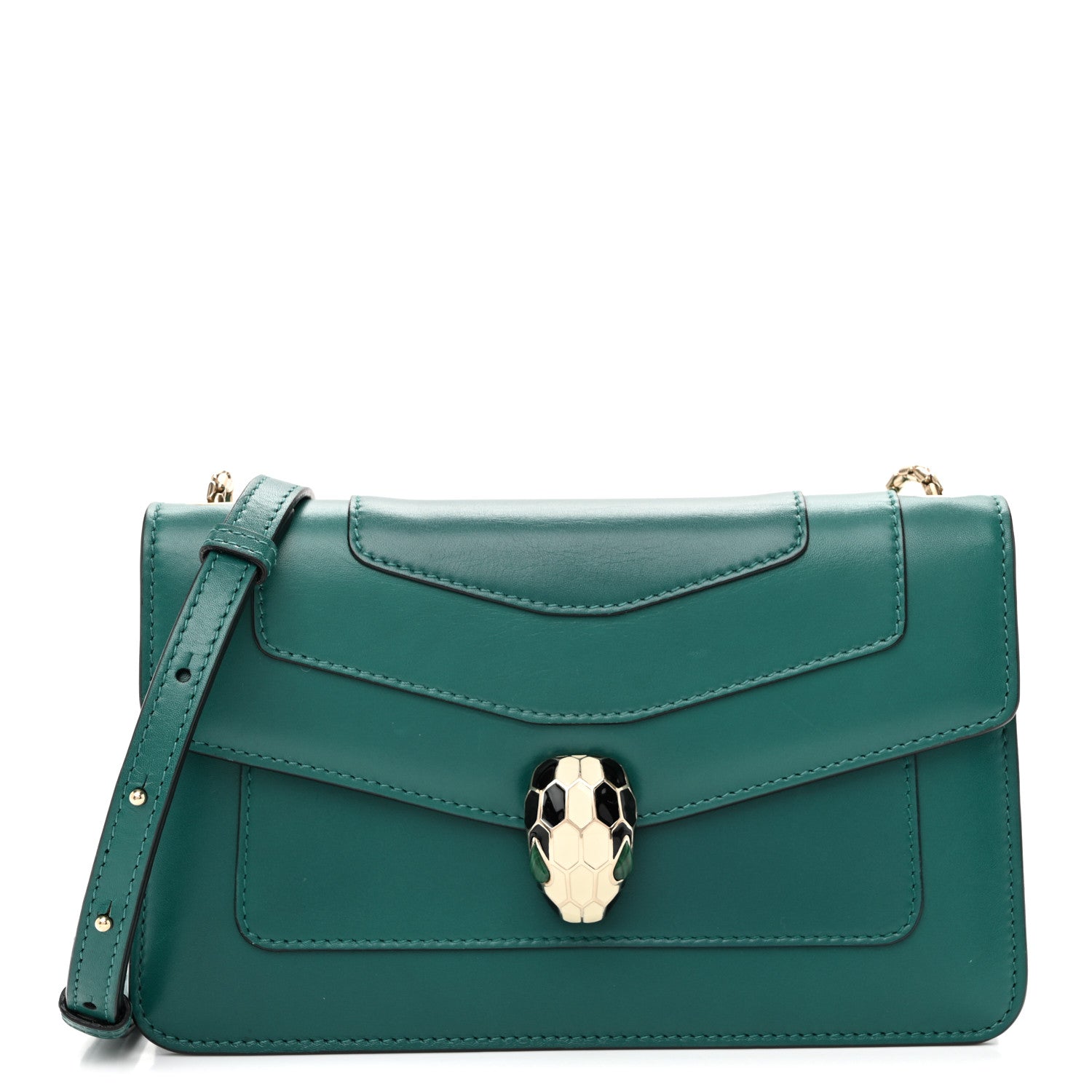 Calfskin Serpenti Forever Crossbody Bag Emerald Green