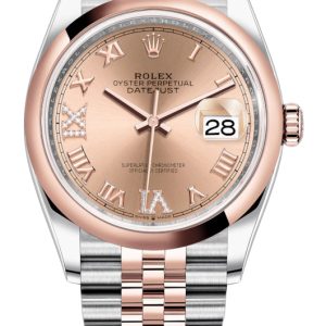 2022 Rolex Datejust 36mm Rose Gold Roman Dial 126201