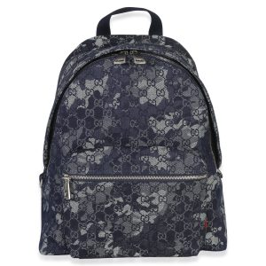 Navy Jacquard Denim GG Monogram Backpack