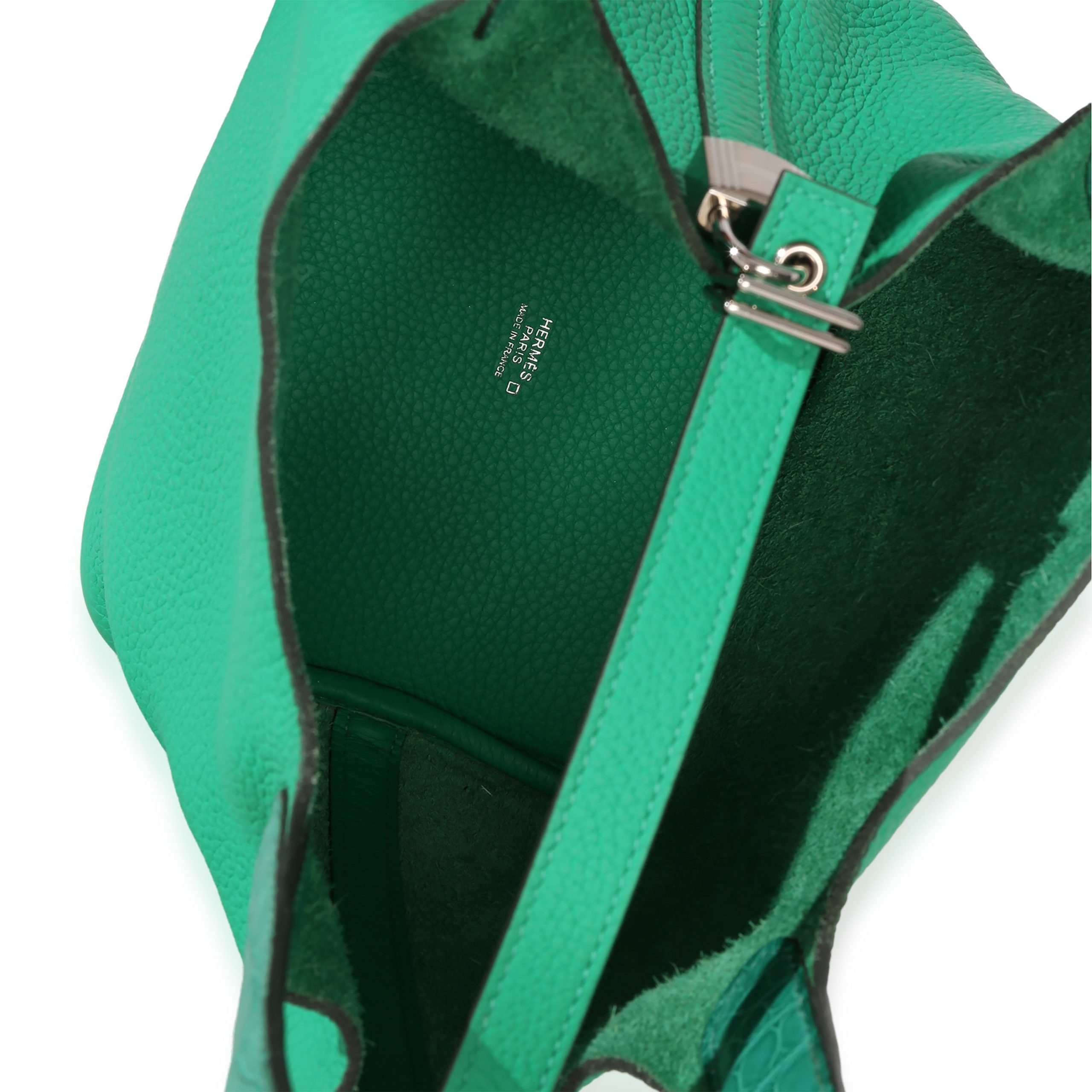 Vert Jade Menthe Clemence Matte Alligator Touch Picotin Lock 18 PHW - 图片 4