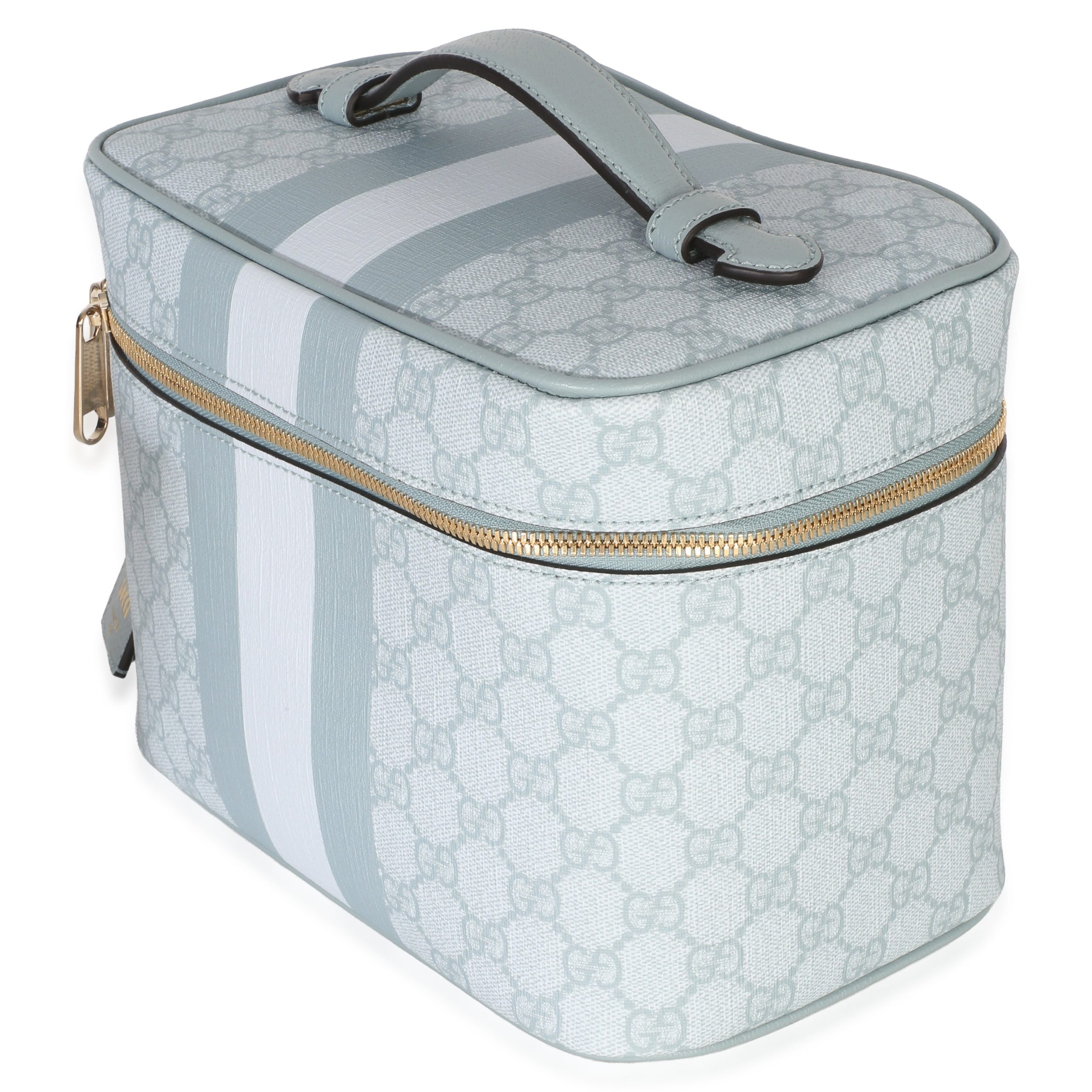 Light Blue GG Supreme Monogram Dollar Calfskin Medium Savoy Vanity Case - 图片 2