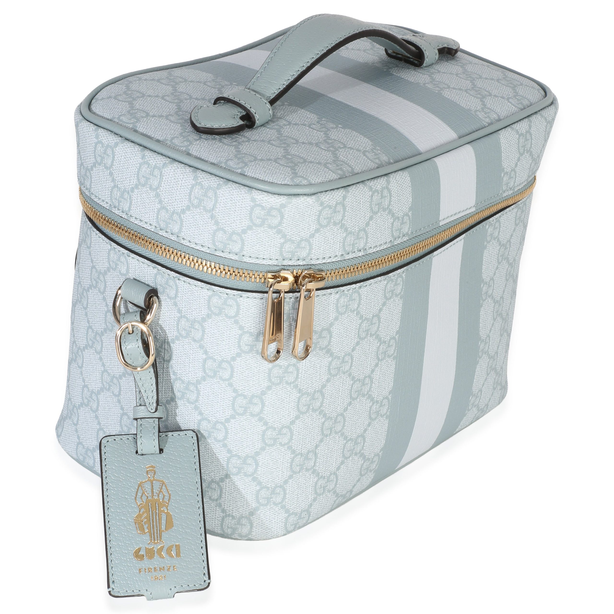 Light Blue GG Supreme Monogram Dollar Calfskin Medium Savoy Vanity Case - 图片 3