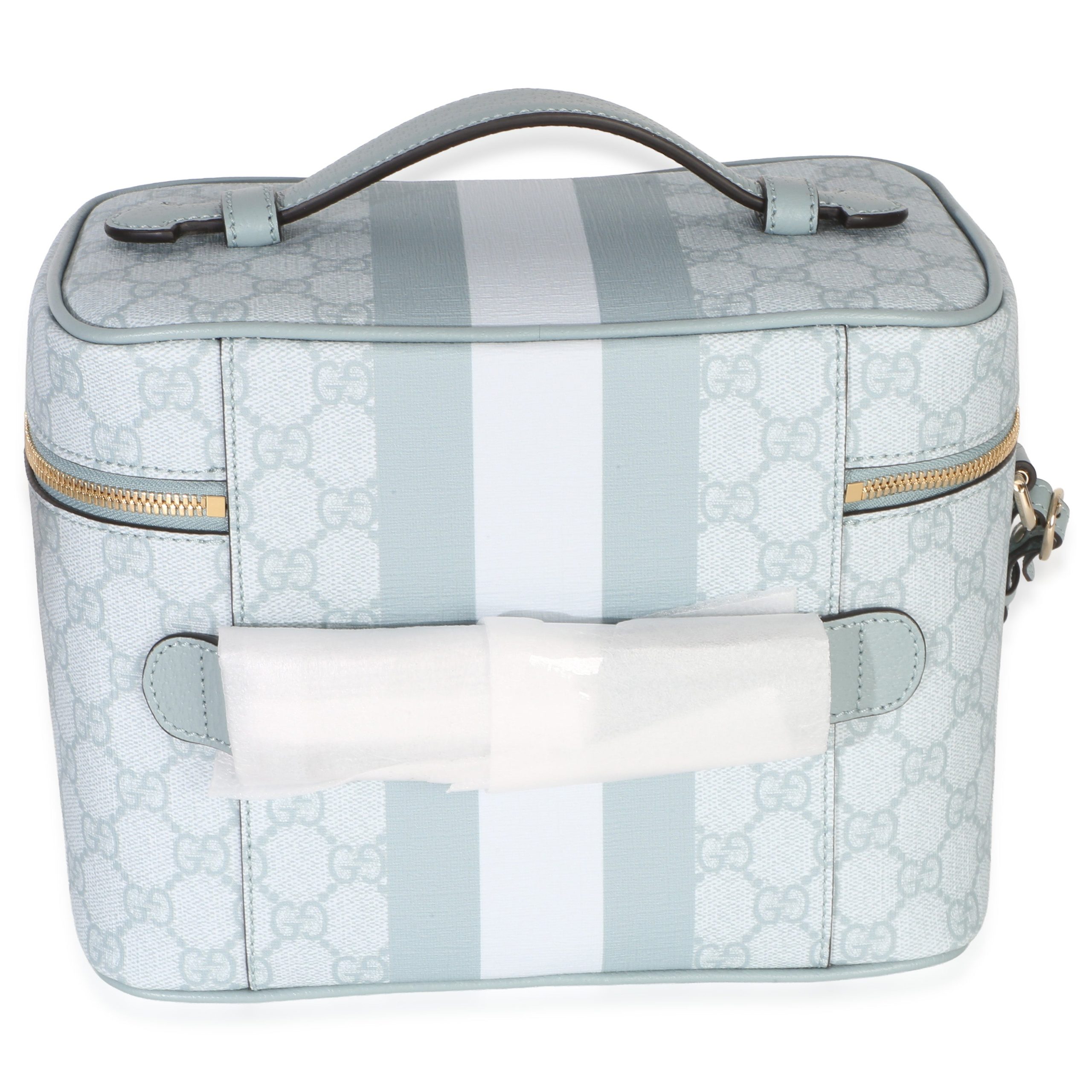 Light Blue GG Supreme Monogram Dollar Calfskin Medium Savoy Vanity Case - 图片 4