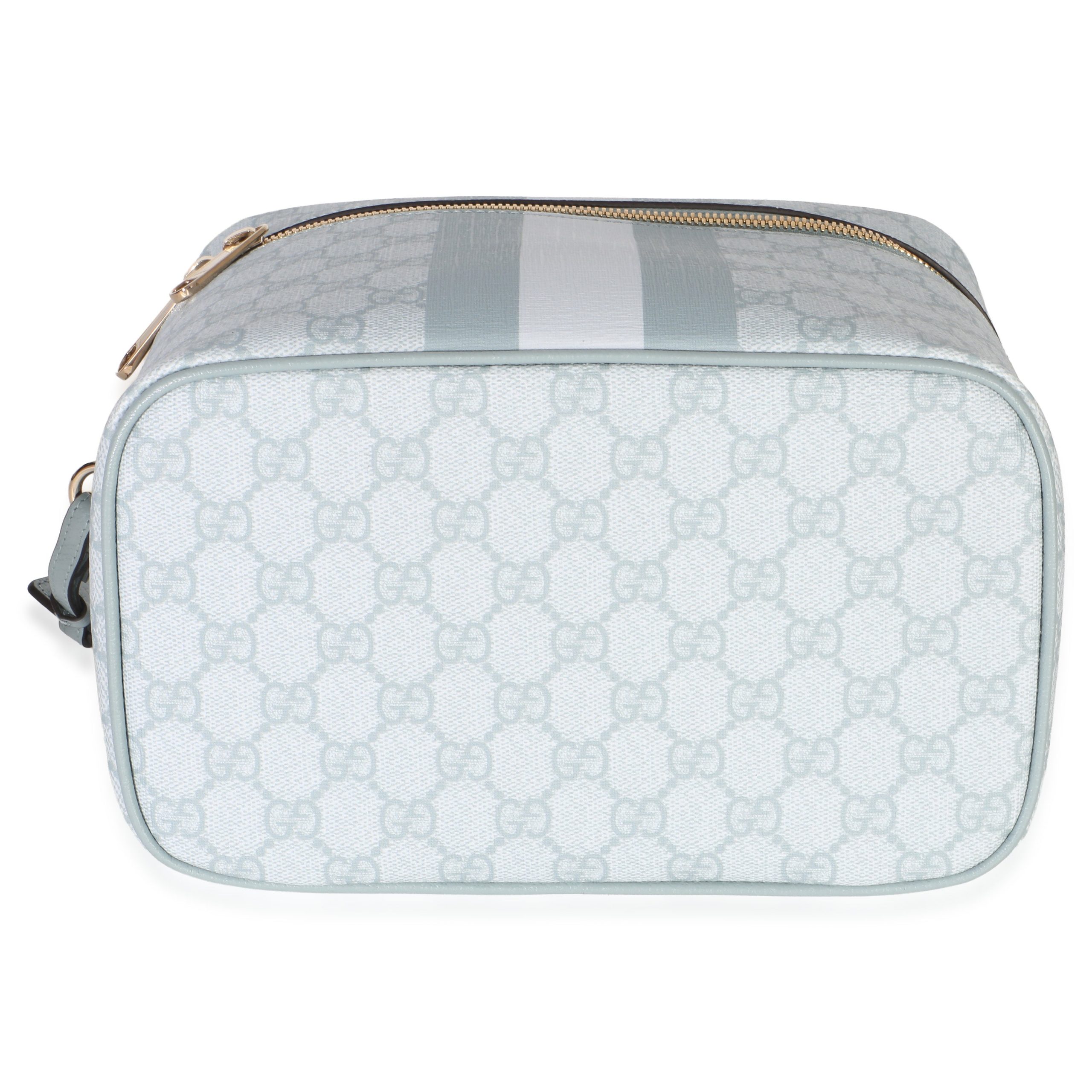 Light Blue GG Supreme Monogram Dollar Calfskin Medium Savoy Vanity Case - 图片 5