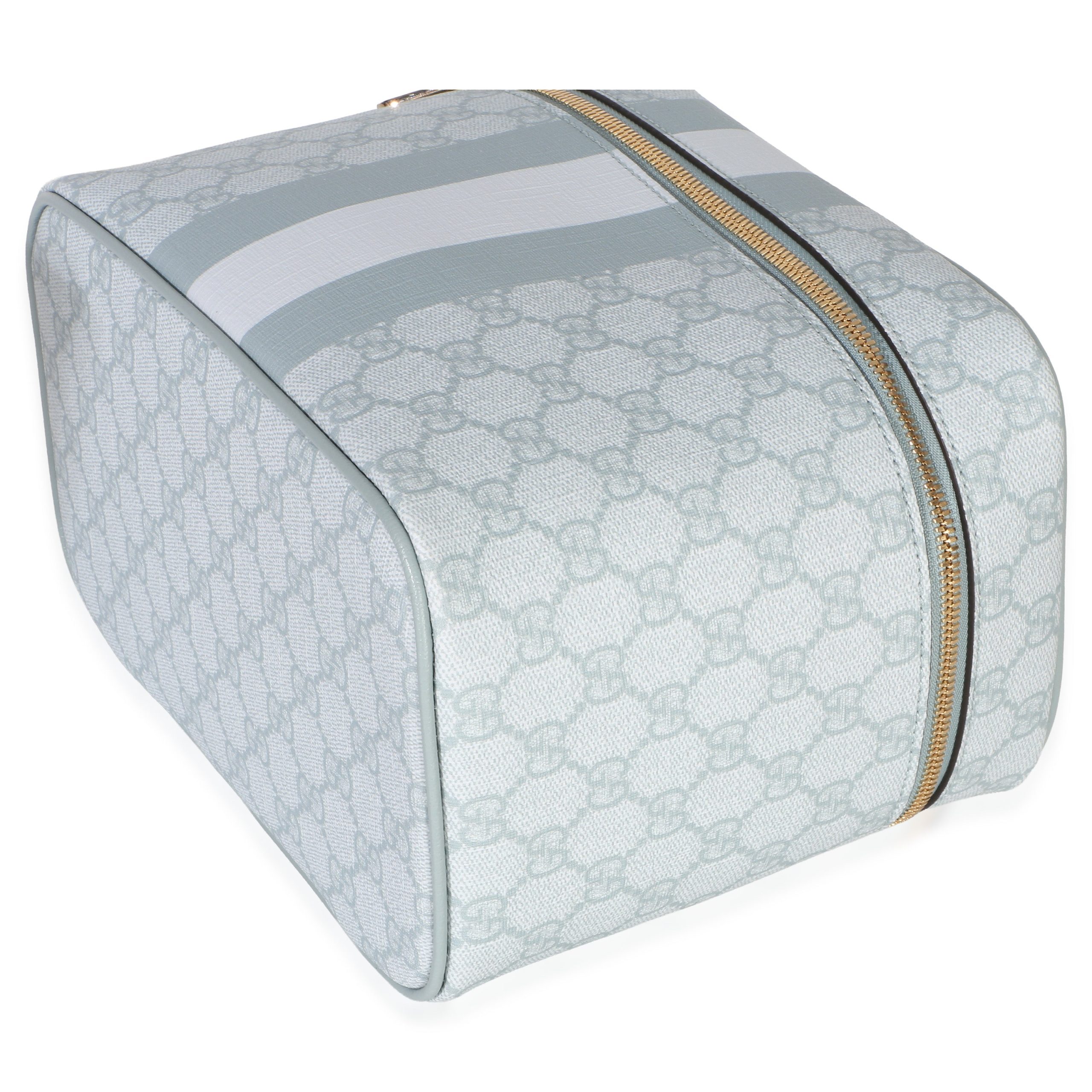 Light Blue GG Supreme Monogram Dollar Calfskin Medium Savoy Vanity Case - 图片 7