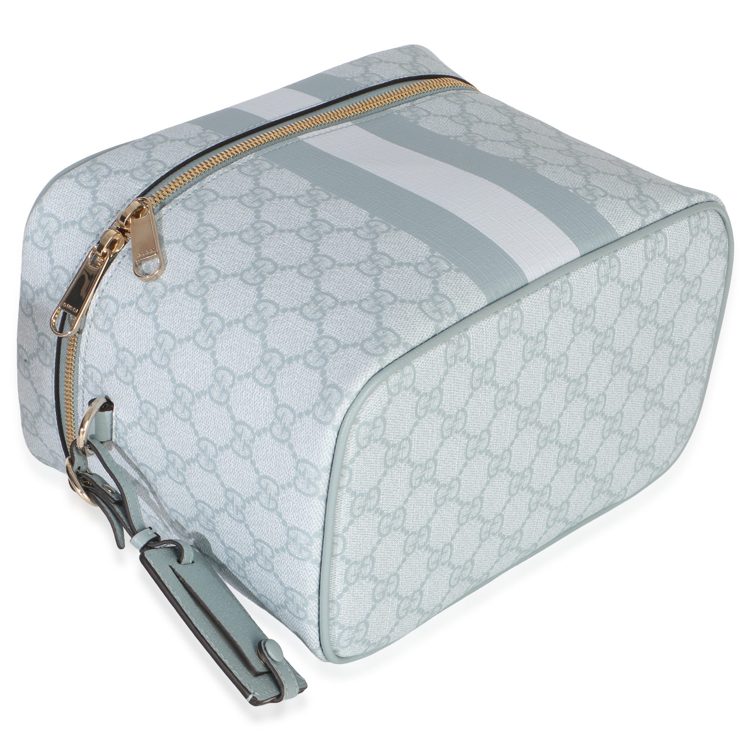 Light Blue GG Supreme Monogram Dollar Calfskin Medium Savoy Vanity Case - 图片 6