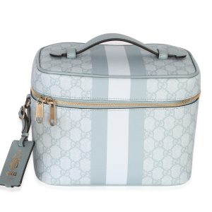 Light Blue GG Supreme Monogram Dollar Calfskin Medium Savoy Vanity Case