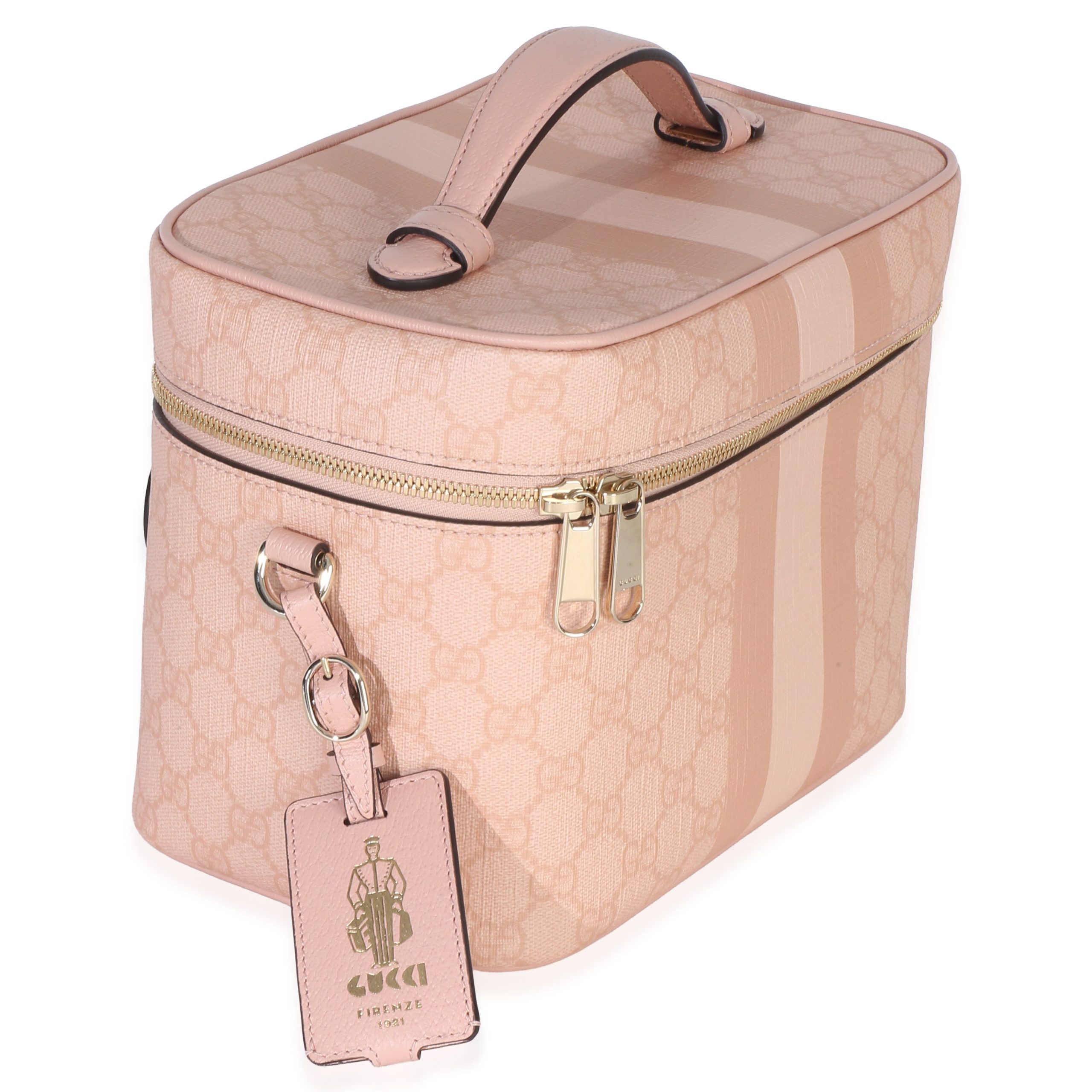 Light Pink GG Supreme Monogram Dollar Calfskin Medium Savoy Vanity Case - 图片 3