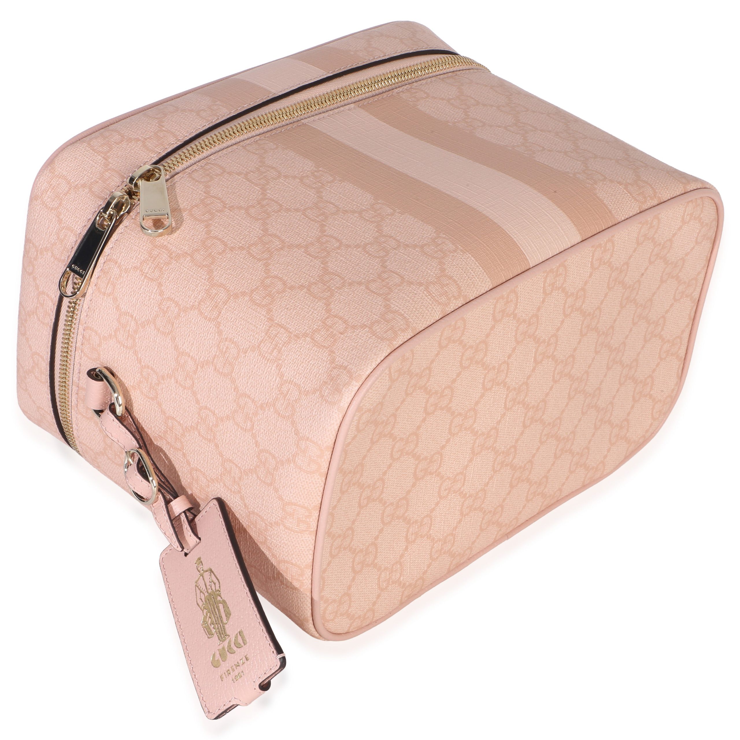 Light Pink GG Supreme Monogram Dollar Calfskin Medium Savoy Vanity Case - 图片 6