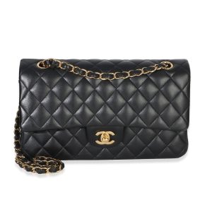 Black Quilted Lambskin Medium Classic Double Flap Bag