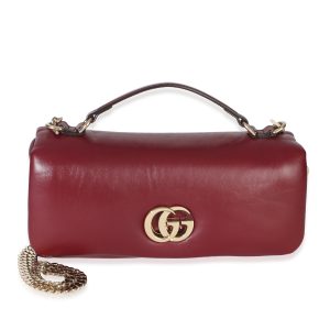 Burgundy Lambskin GG Milano Small Top Handle Shoulder Bag