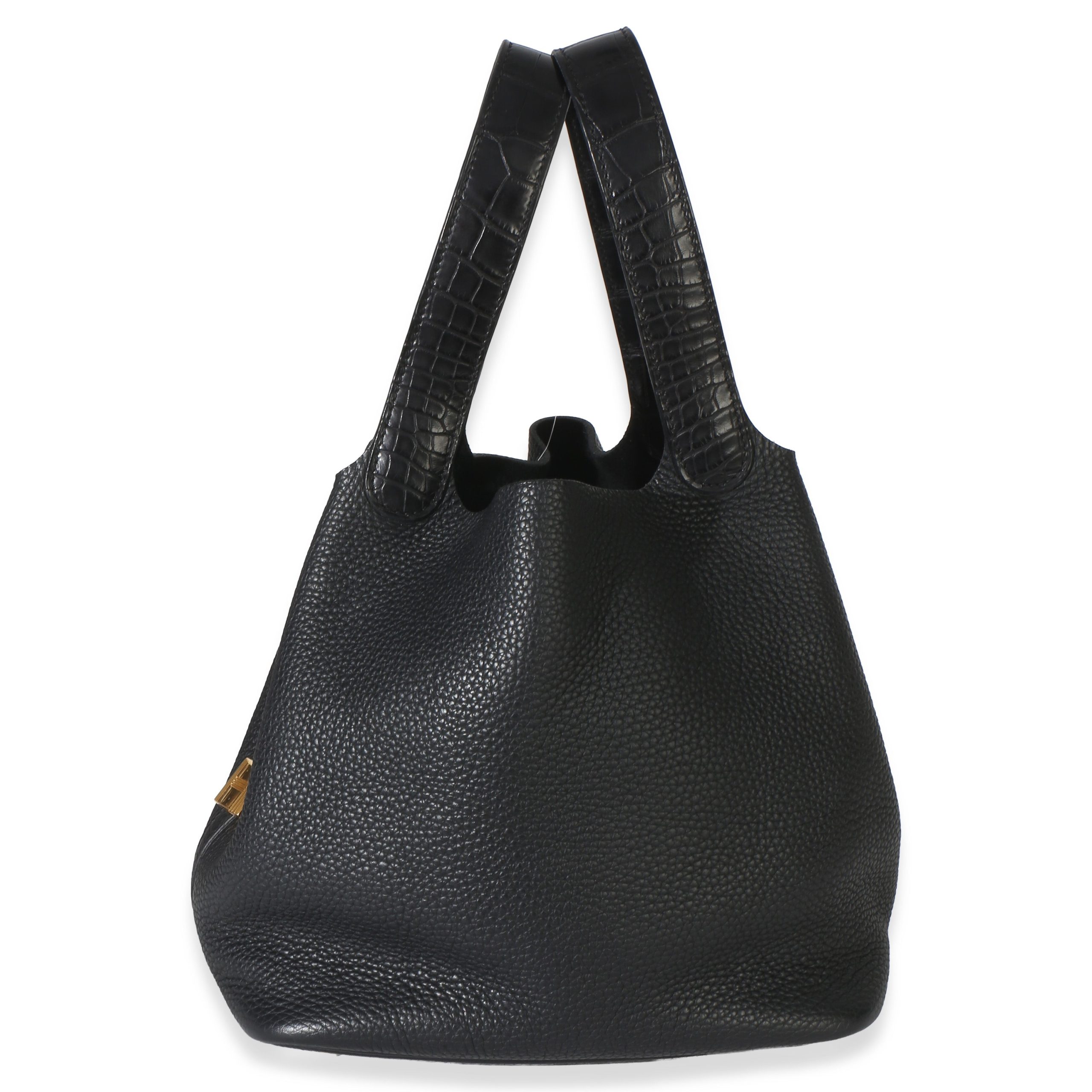 Black Clemence Matte Alligator Touch Picotin Lock 22 GHW - 图片 2