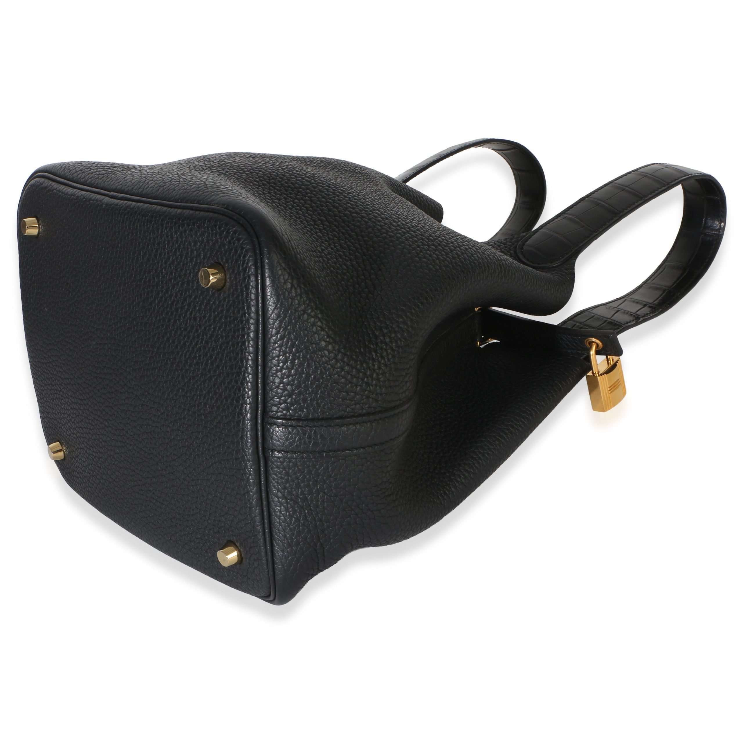 Black Clemence Matte Alligator Touch Picotin Lock 22 GHW - 图片 7