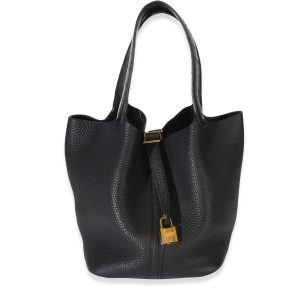 Black Clemence Matte Alligator Touch Picotin Lock 22 GHW
