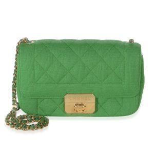 Green Quilted Jersey Chic With Me Mini Flap Bag