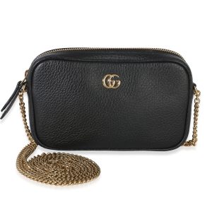 Black Dollar Calfskin Super Mini GG Marmont Chain Shoulder Bag