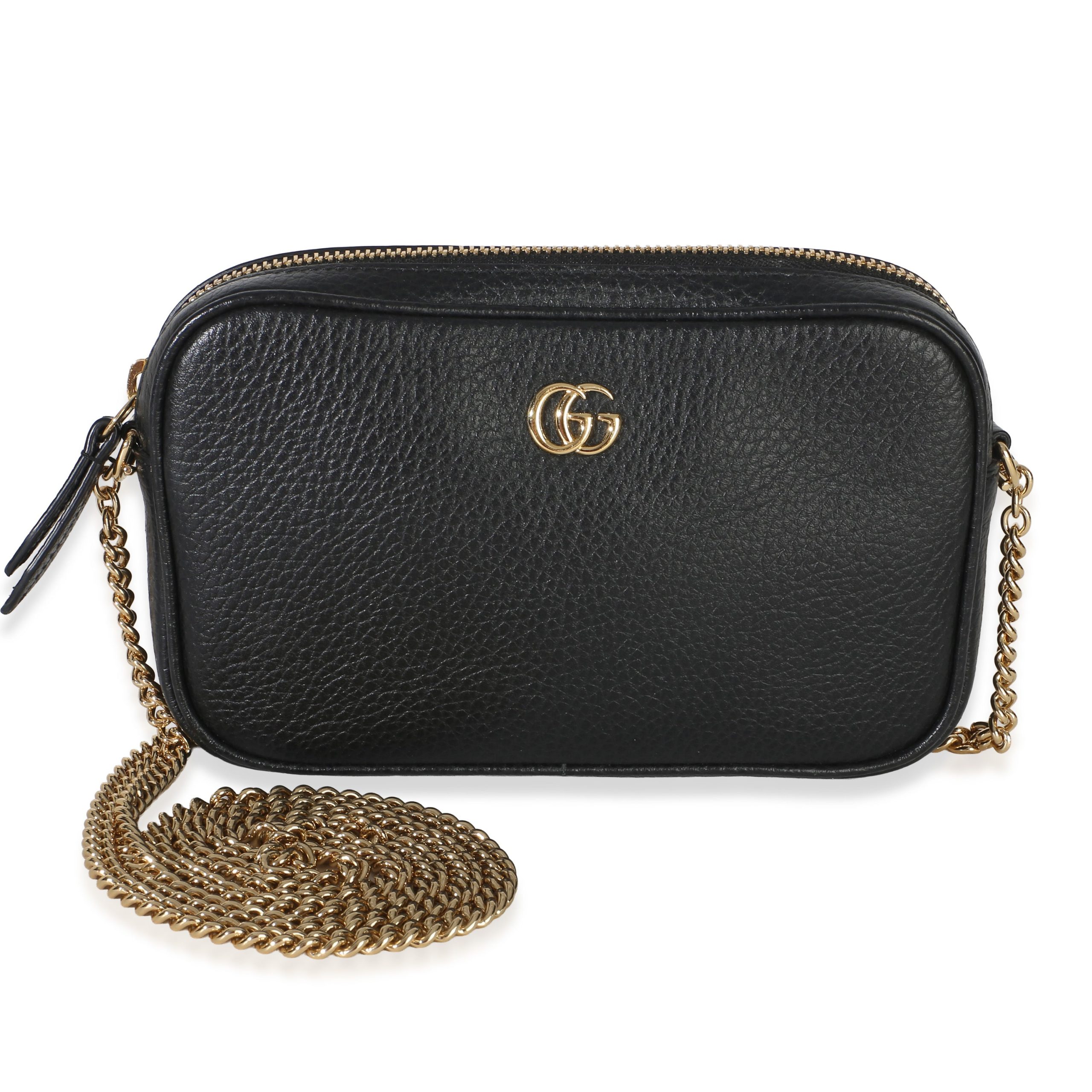 Black Dollar Calfskin Super Mini GG Marmont Chain Shoulder Bag