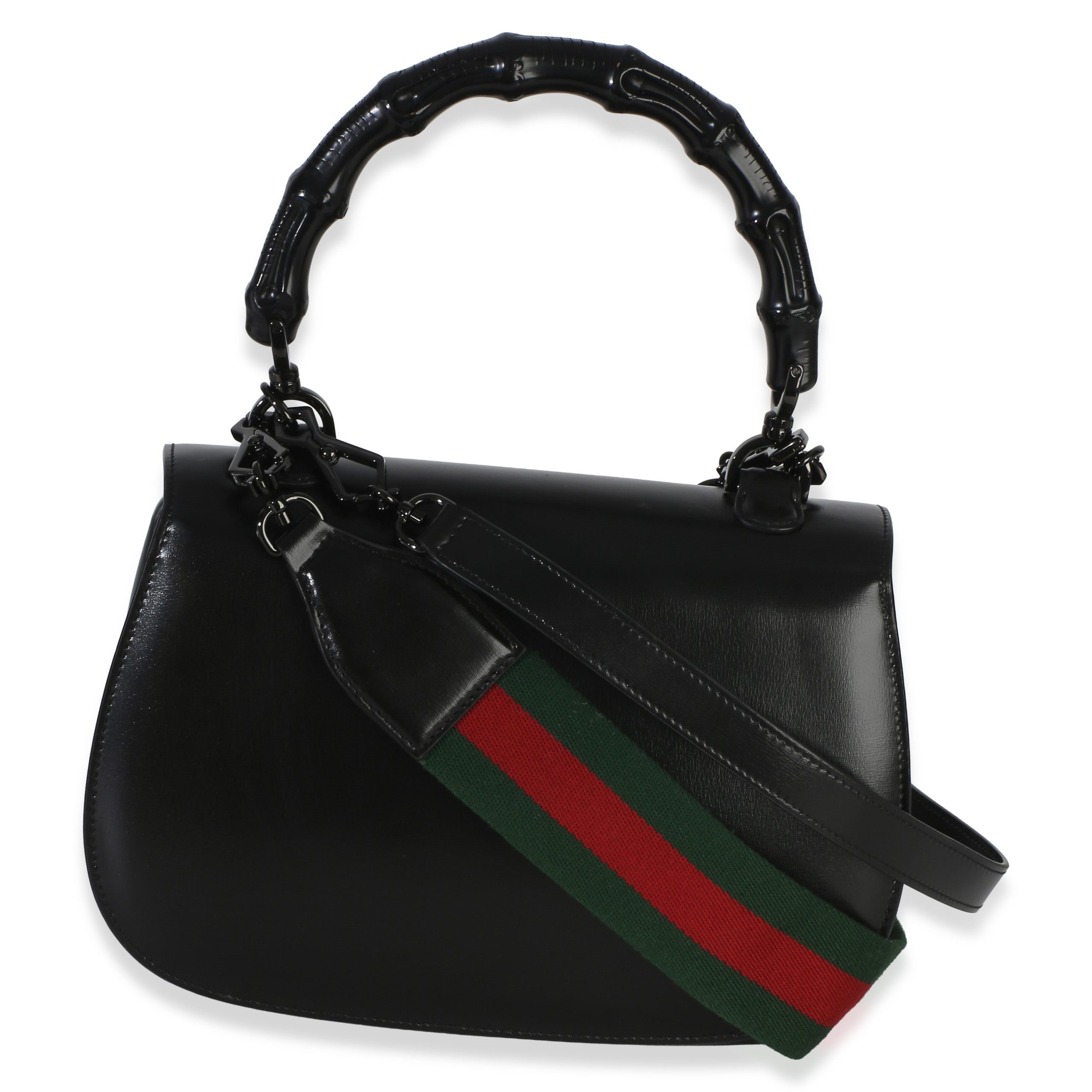 Black Monochrome Boarded Dyana Lux Medium Bamboo 1947 Top Handle Bag - 图片 4