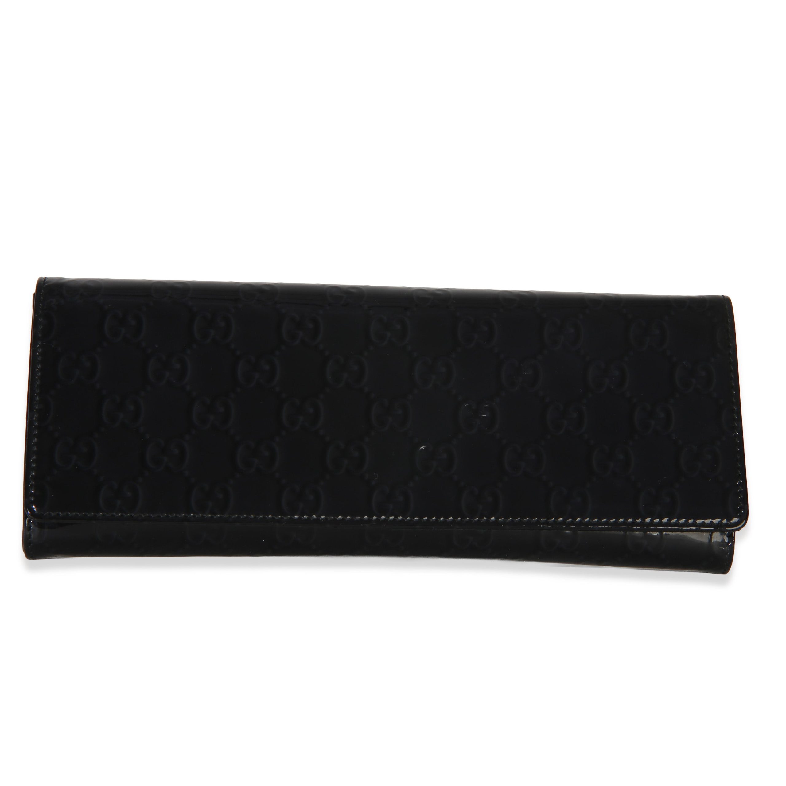 Black Microguccissima Patent Broadway Clutch