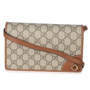 GG Supreme Monogram Textured Calfskin Emblem Super Mini Shoulder Bag