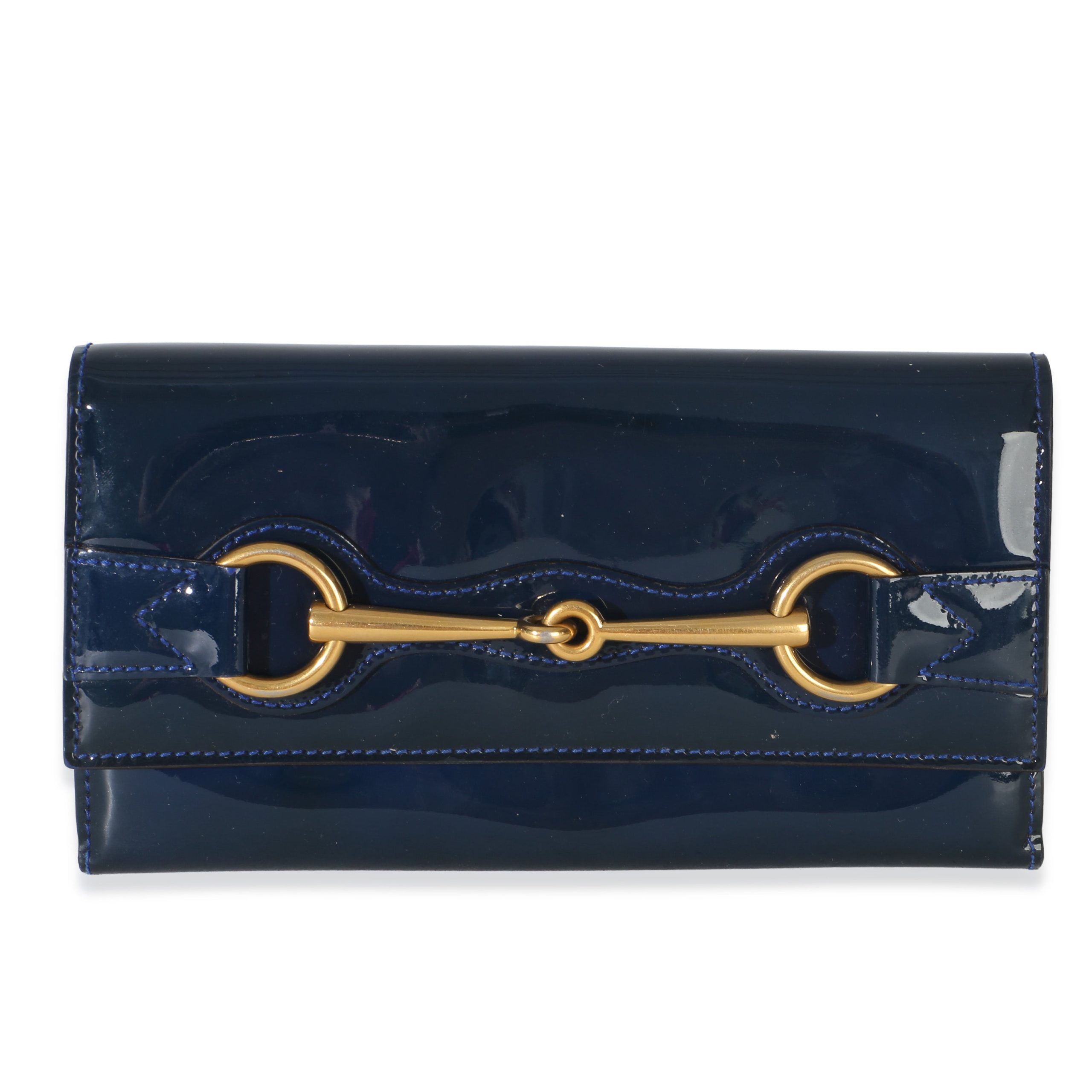 Blue Patent Small Horsebit Clutch