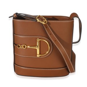 Brown Smooth Calfskin Hasler Horsebit 73 Small Bucket