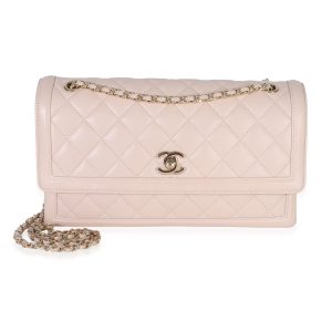 Light Pink Quilted Lambskin Hanbok Flap Bag