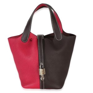 Framboise Rouge Sellier Clemence Casaque Picotin Lock 18 PHW