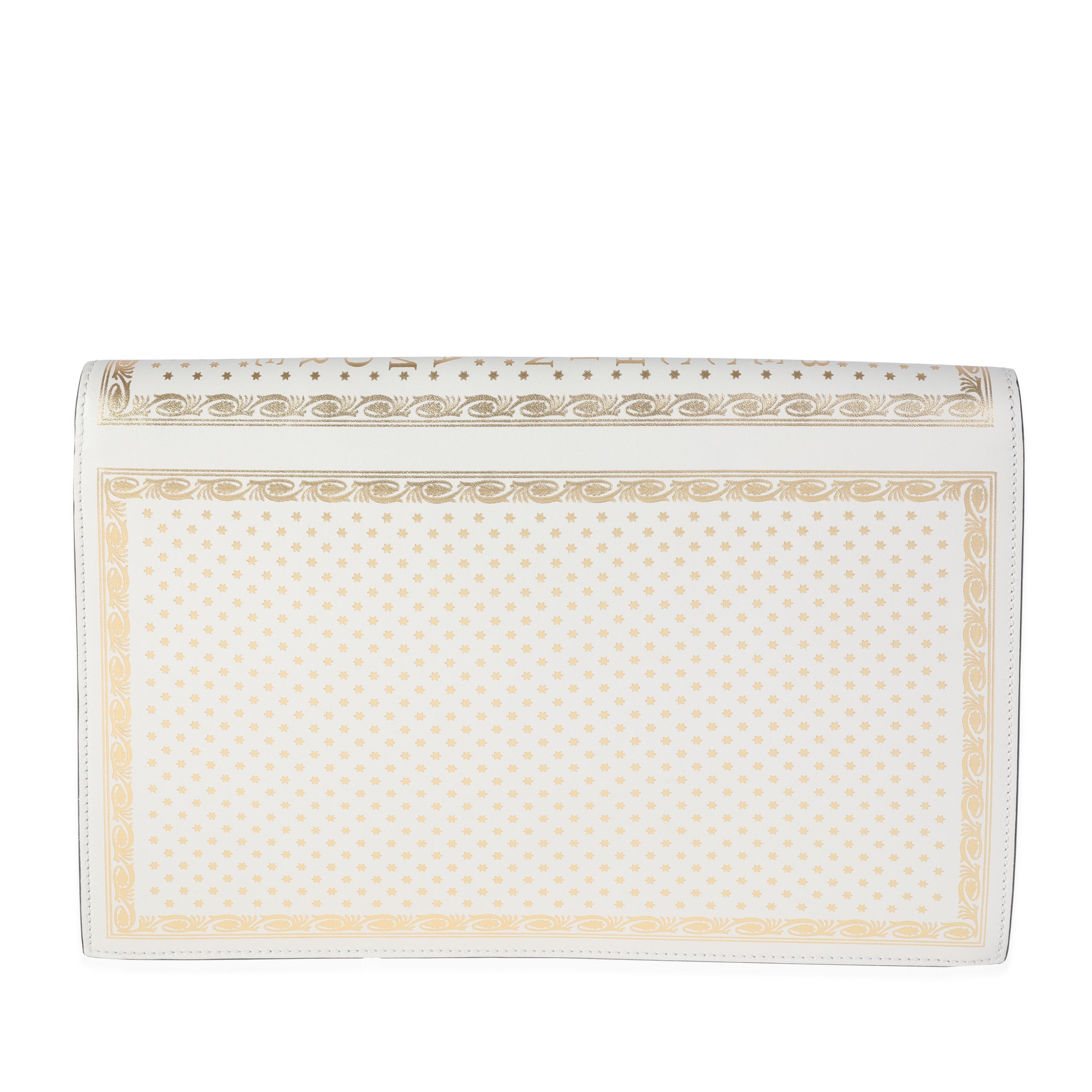 x Sega Mystic White Star Printed Calfskin GUCCY Portfolio Clutch - 图片 3