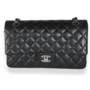 Black Quilted Lambskin Medium Classic Double Flap Bag
