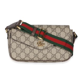 GG Supreme Canvas Dollar Calfskin Mini Ophidia Web Envelope Bag