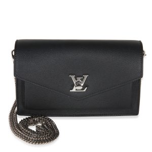 Black Soft Calfskin My Lockme Chain Pochette