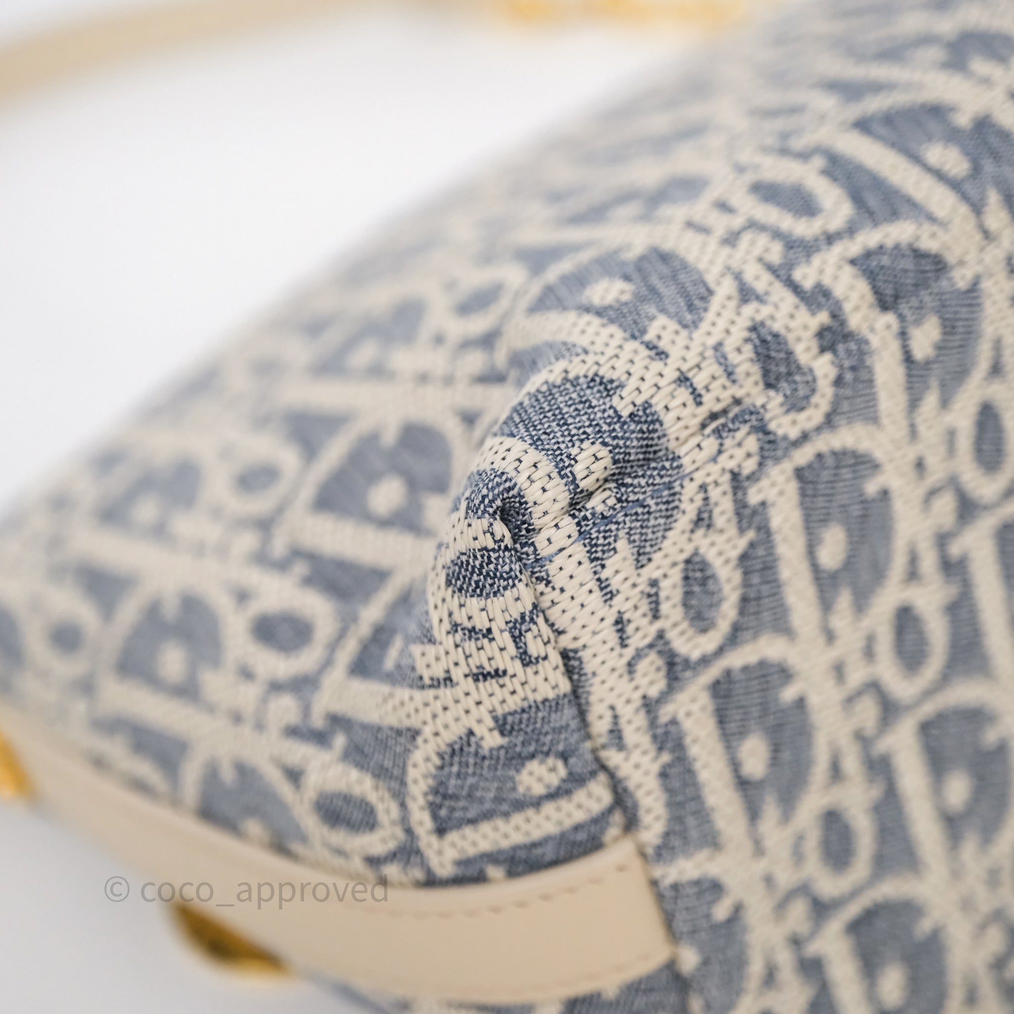 Christian Dior Diorstar Hobo Bag with Chain Blue Dior Oblique Chambray with Raffia Effect - 图片 8