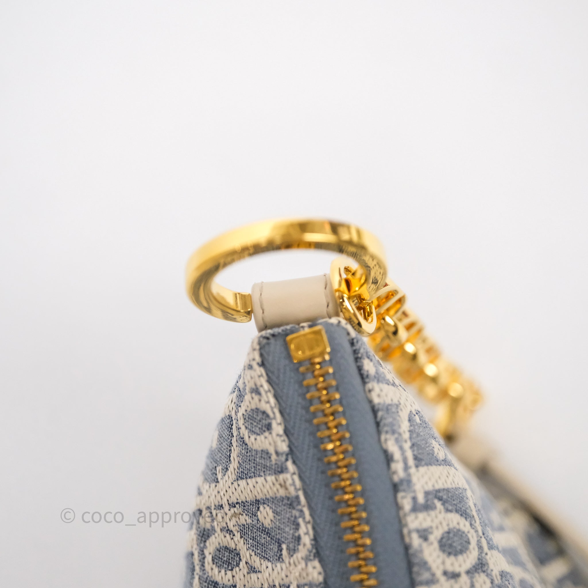 Christian Dior Diorstar Hobo Bag with Chain Blue Dior Oblique Chambray with Raffia Effect - 图片 35