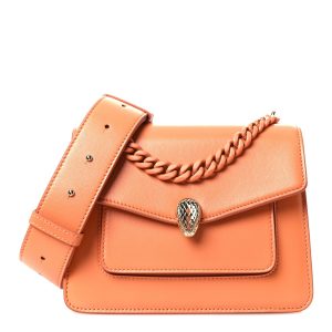 Calfskin Serpenti Forever Maxi Chain Crossbody Bag Orange