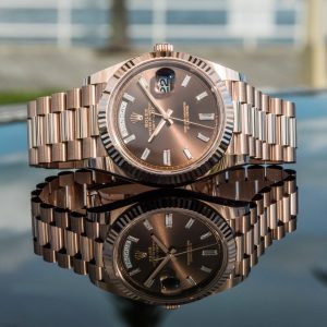 Rolex 2023 Day-Date 40mm Chocolate Baguette 228235