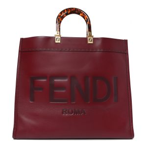 Vitello King Plexiglass Logo Embossed Large Fendi Sunshine Shopper Tote Barolo