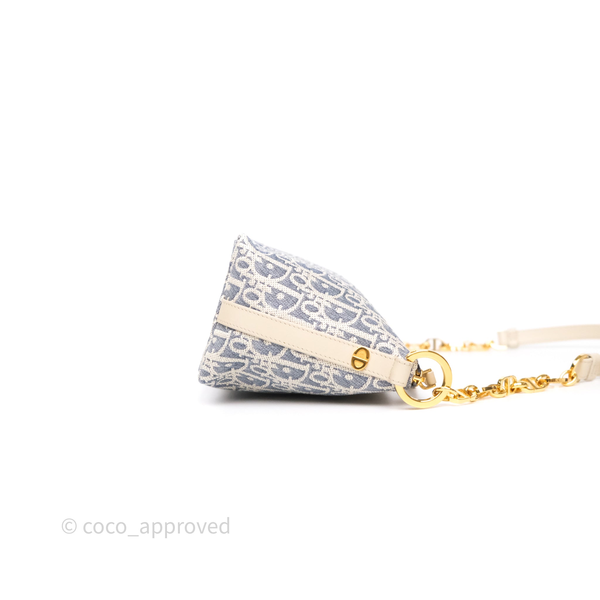 Christian Dior Diorstar Hobo Bag with Chain Blue Dior Oblique Chambray with Raffia Effect - 图片 3