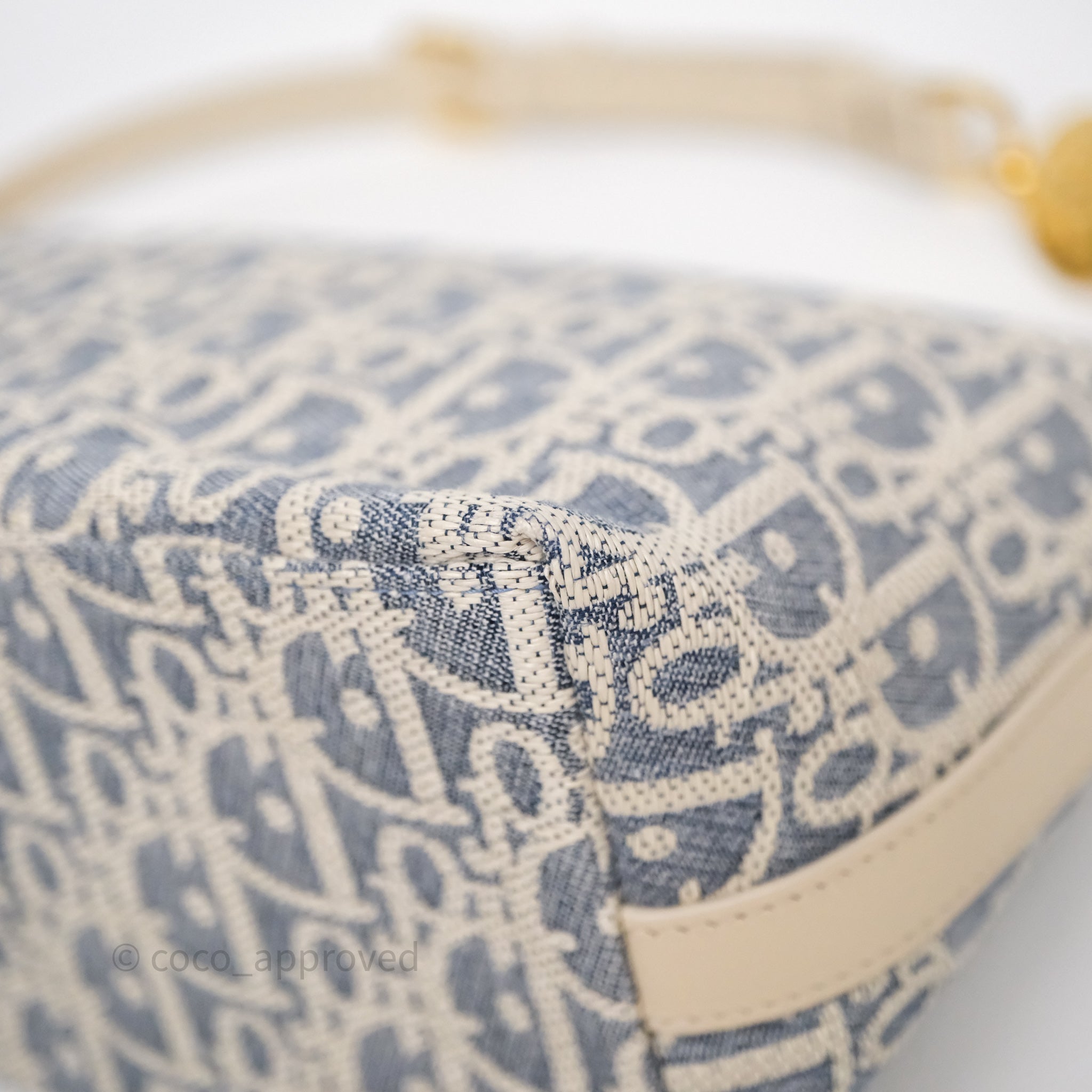 Christian Dior Diorstar Hobo Bag with Chain Blue Dior Oblique Chambray with Raffia Effect - 图片 7
