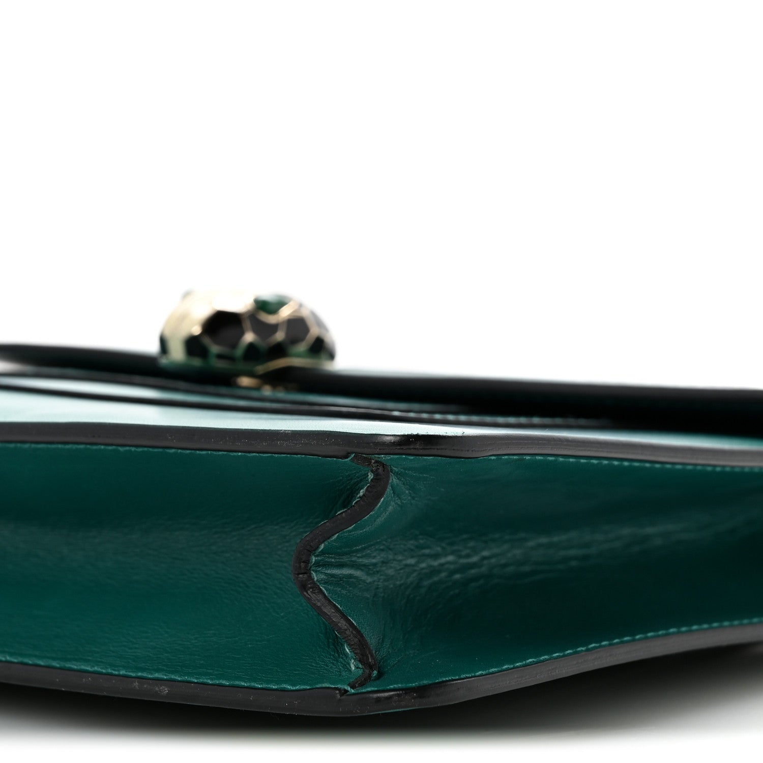 Calfskin Serpenti Forever Snake Strap Crossbody Bag Emerald Green - Image 11