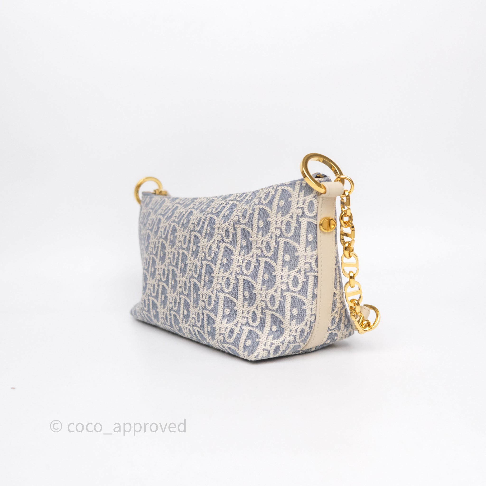 Christian Dior Diorstar Hobo Bag with Chain Blue Dior Oblique Chambray with Raffia Effect - 图片 30