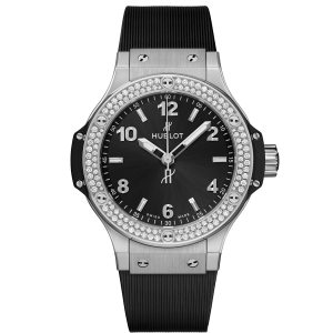 Hublot Big Bang Steel Diamonds, 38mm with Black Dial