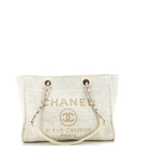 Deauville Tote Raffia with Glitter Detail Small