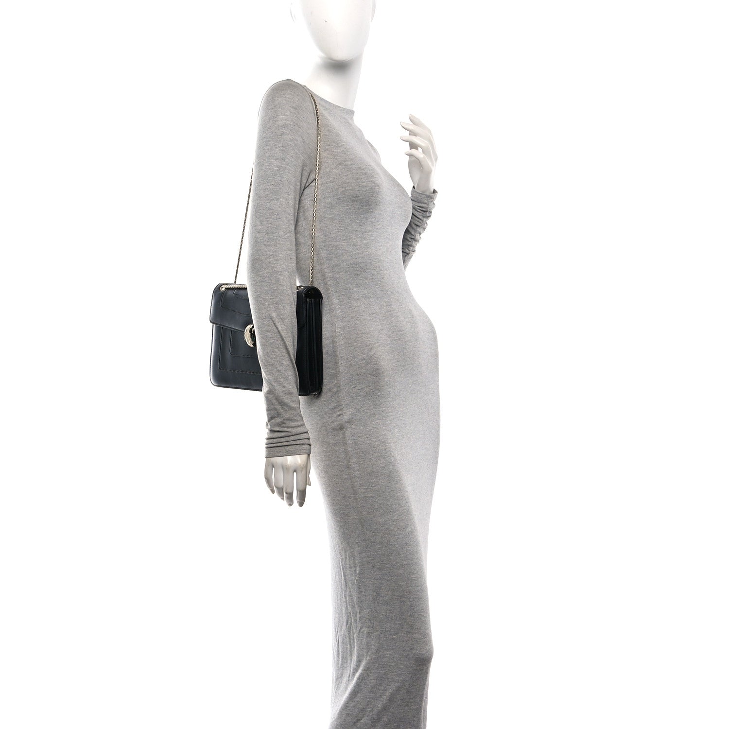 Calfskin Serpenti Forever Shoulder Bag Black - Image 2